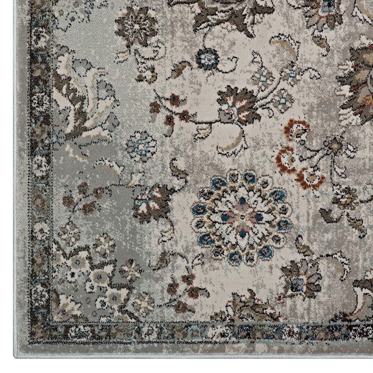 Tapis à motif floral vintage Hana vieilli 5x8 par Modway