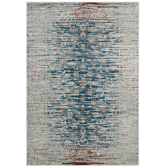 Hesper Distressed Contemporary Floral Lattice 5x8 Area Rug