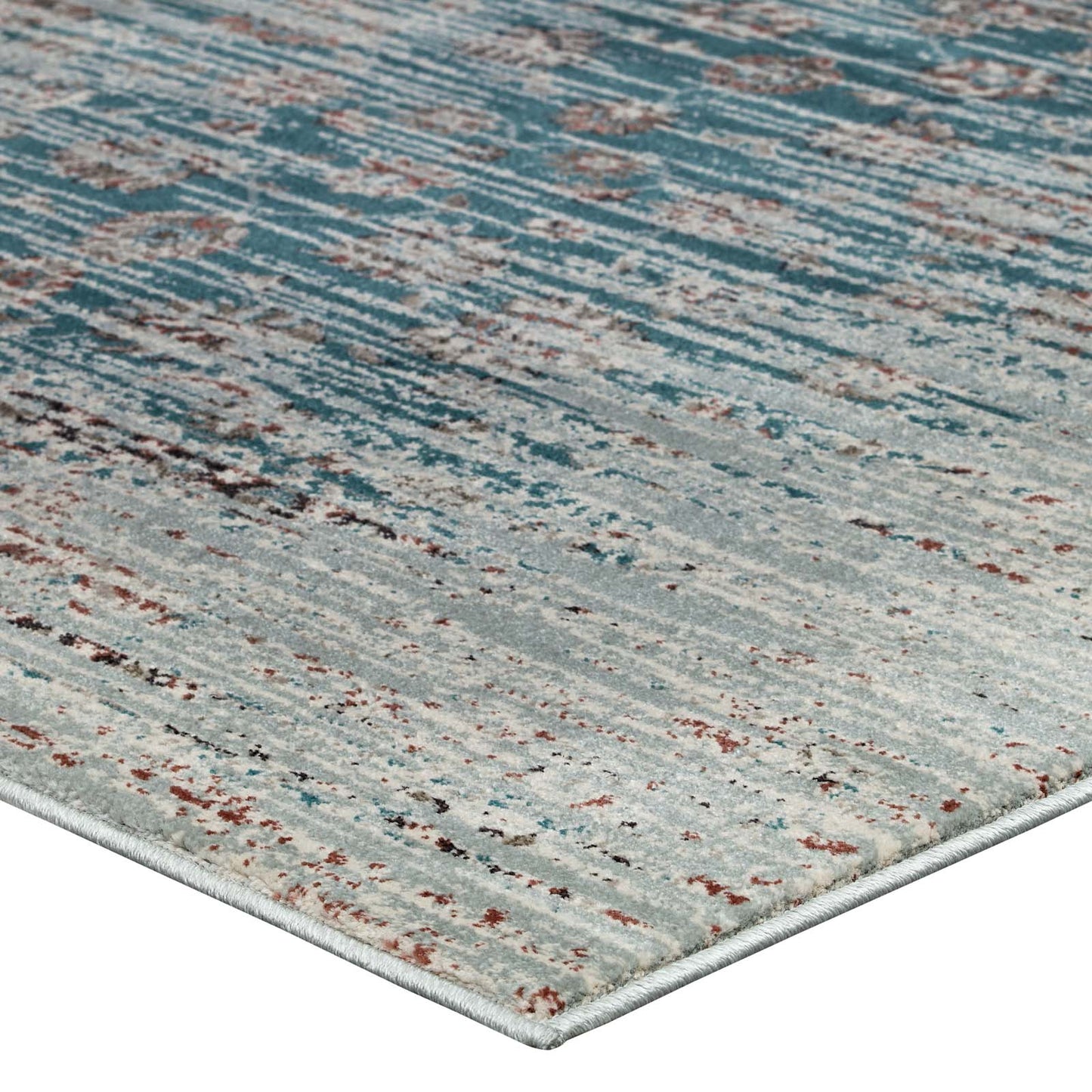 Hesper Distressed Contemporary Floral Lattice 5x8 Area Rug