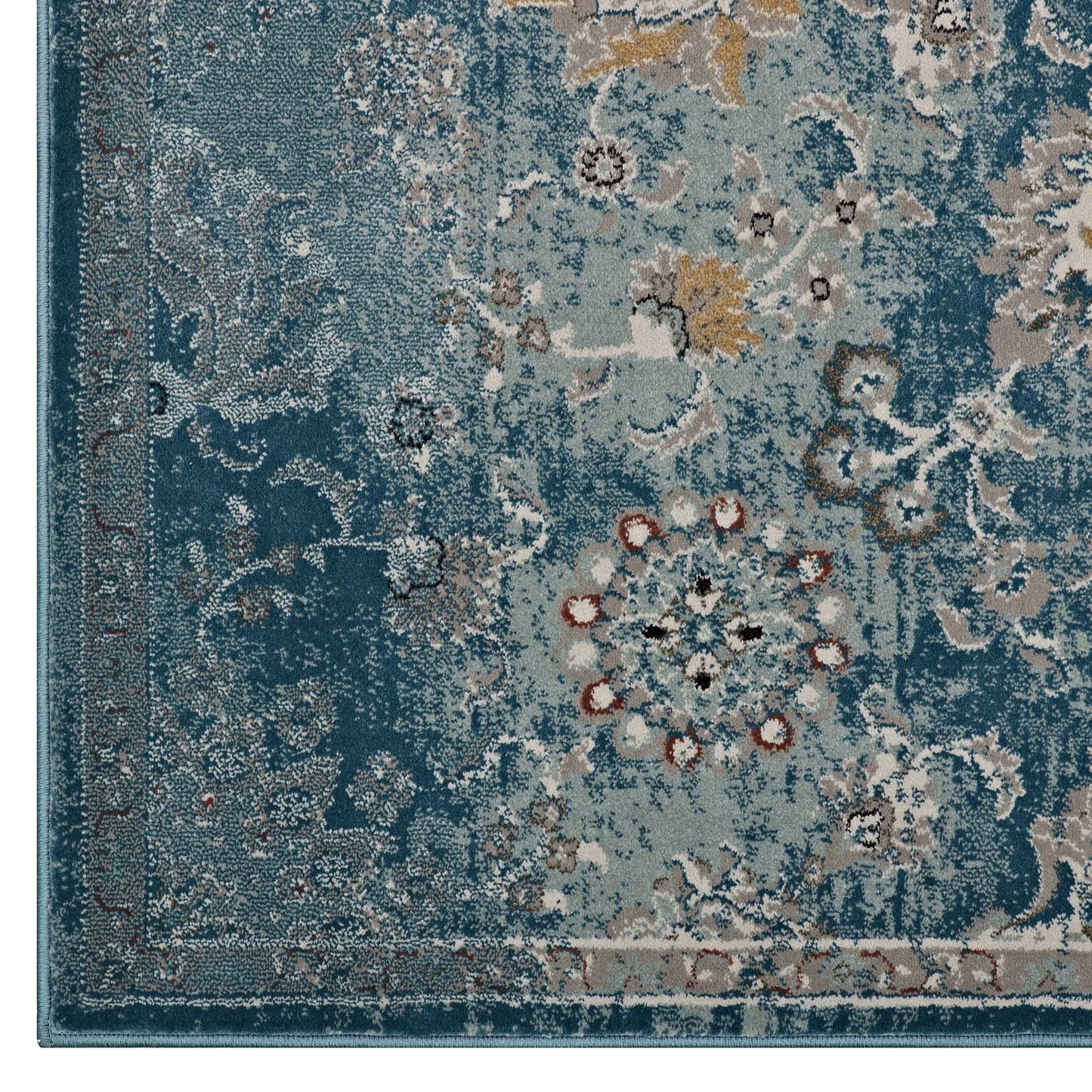 Cynara Distressed Floral Vintage Medallion 5x8 Area Rug