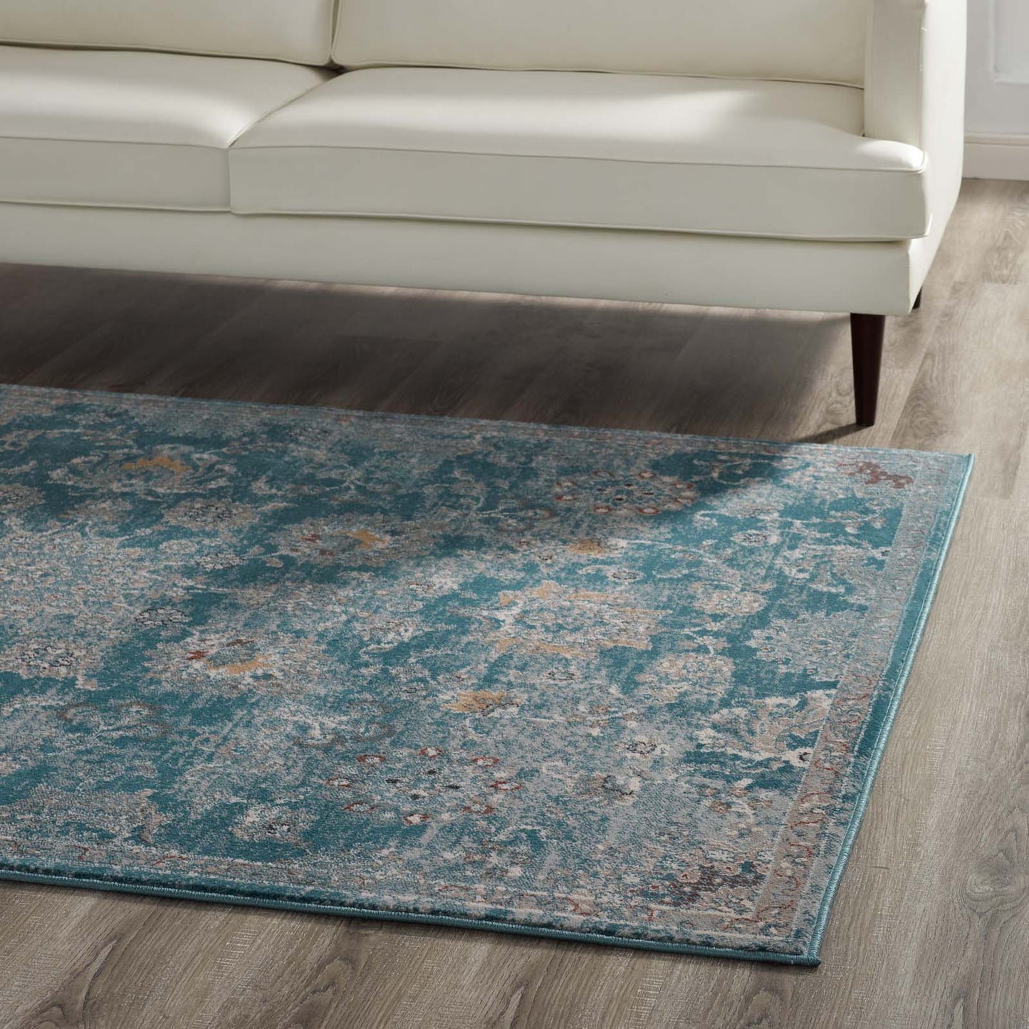 Cynara Distressed Floral Vintage Medallion 5x8 Area Rug