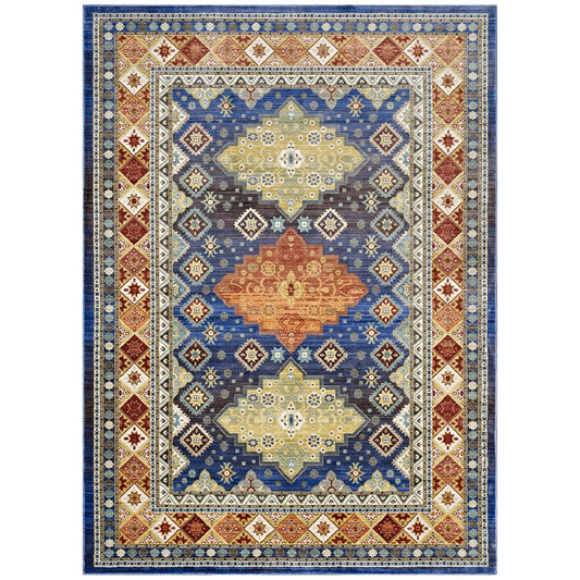 Atzi Distressed Southwestern Diamond Floral 4x6 Area Rug