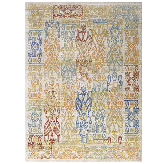 Solimar Distressed Southwestern Aztec 8x10 Area Rug