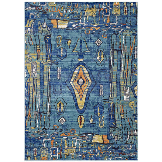 Yaretzi Distressed Southwestern Aztec 4x6 Area Rug