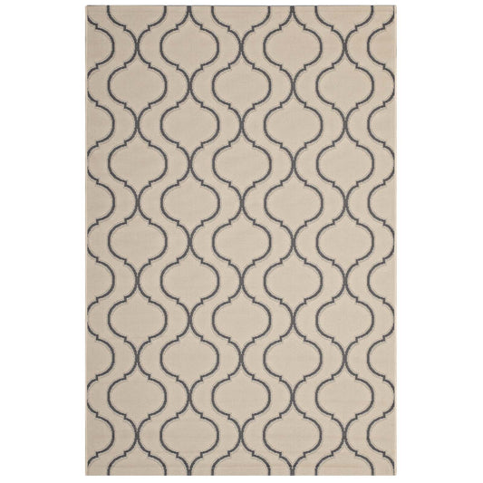 Tapis d'intérieur et d'extérieur Linza Wave Abstract Treillis 5x8 par Modway