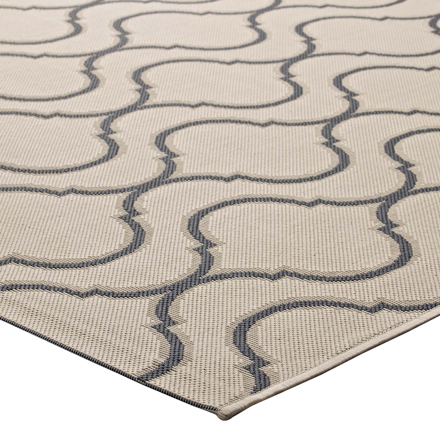 Alfombra de interior y exterior Linza Wave Abstract Trellis de 8 x 10 pulgadas de Modway