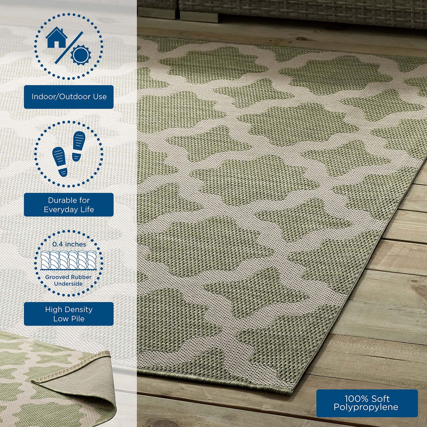 Cerelia Moroccan Trellis Indoor and Outdoor 4x6 Area Rug