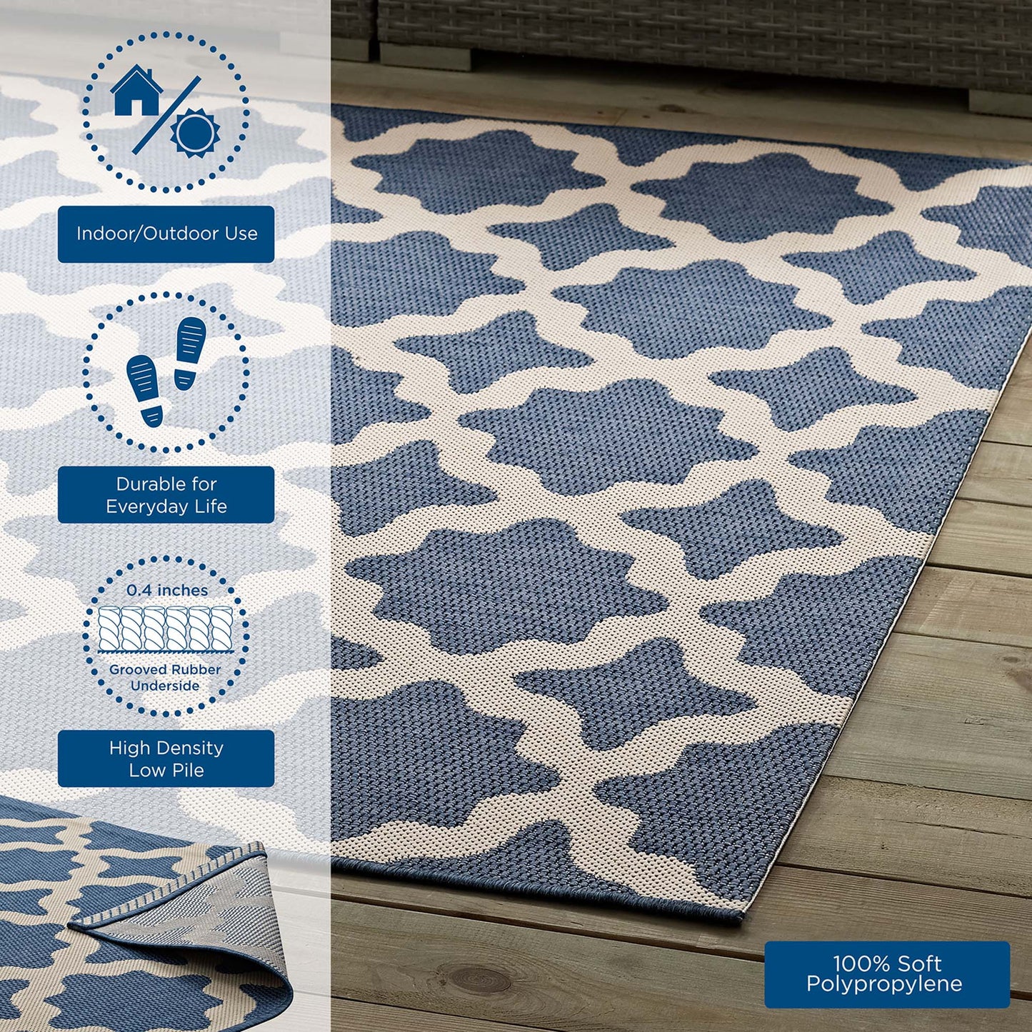 Cerelia Moroccan Trellis Indoor and Outdoor 9x12 Area Rug