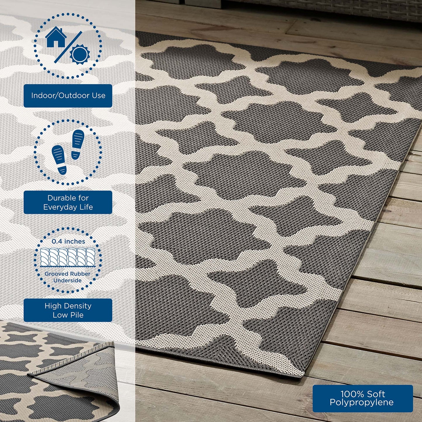 Cerelia Moroccan Trellis Indoor and Outdoor 4x6 Area Rug