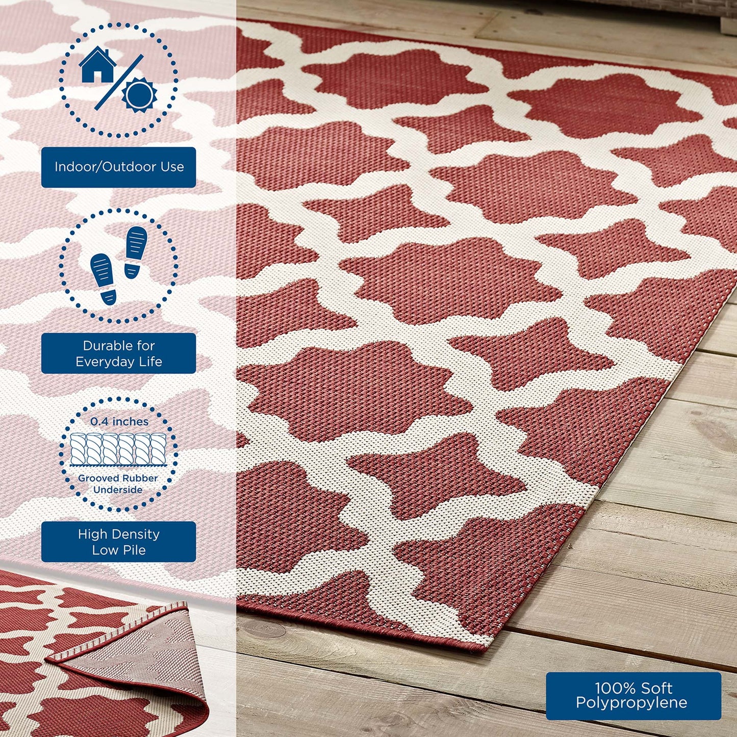 Cerelia Moroccan Trellis Indoor and Outdoor 4x6 Area Rug