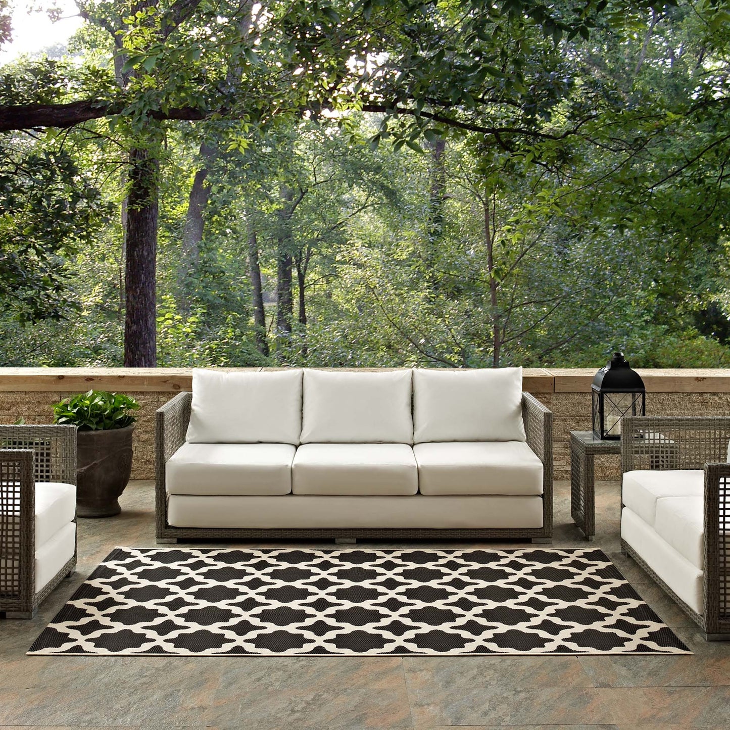 Cerelia Moroccan Trellis Indoor and Outdoor 4x6 Area Rug