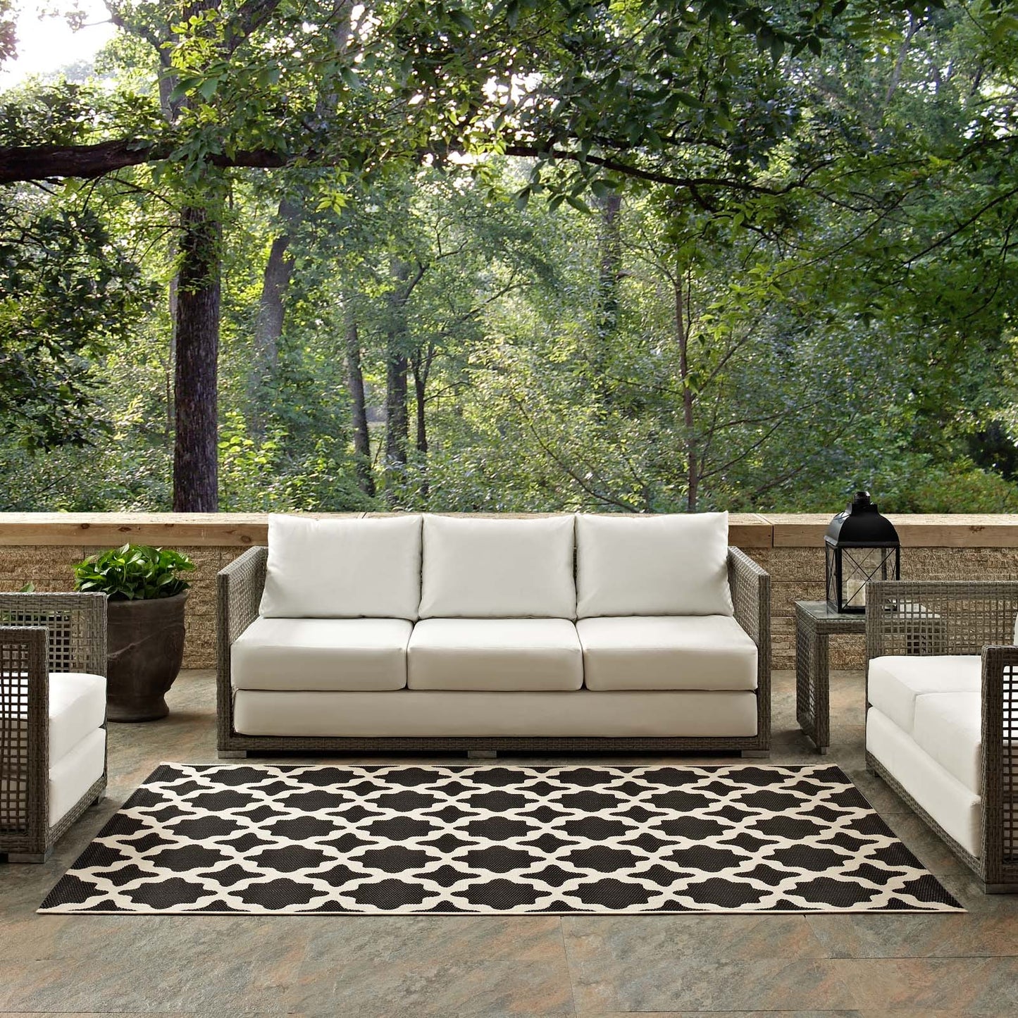 Cerelia Moroccan Trellis Indoor and Outdoor 5x8 Area Rug