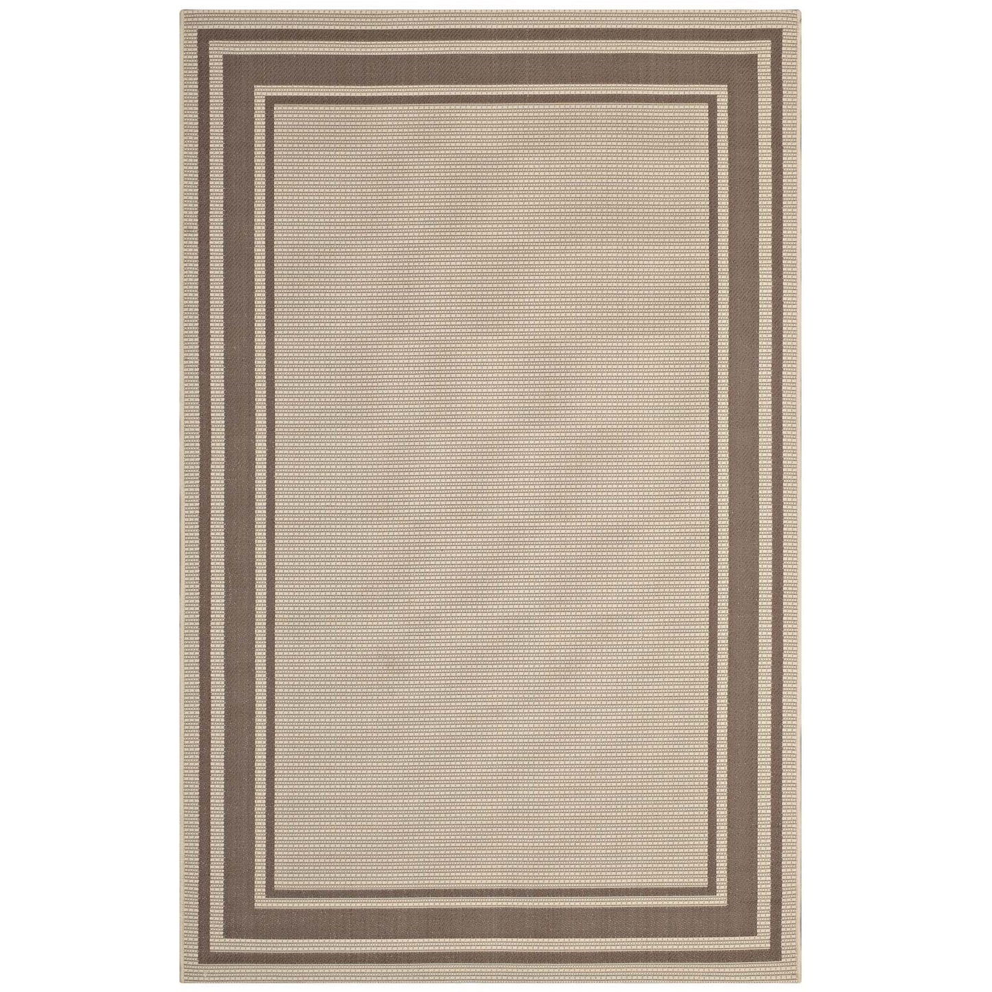 Rim Solid Border Indoor and Outdoor 5x8 Area Rug