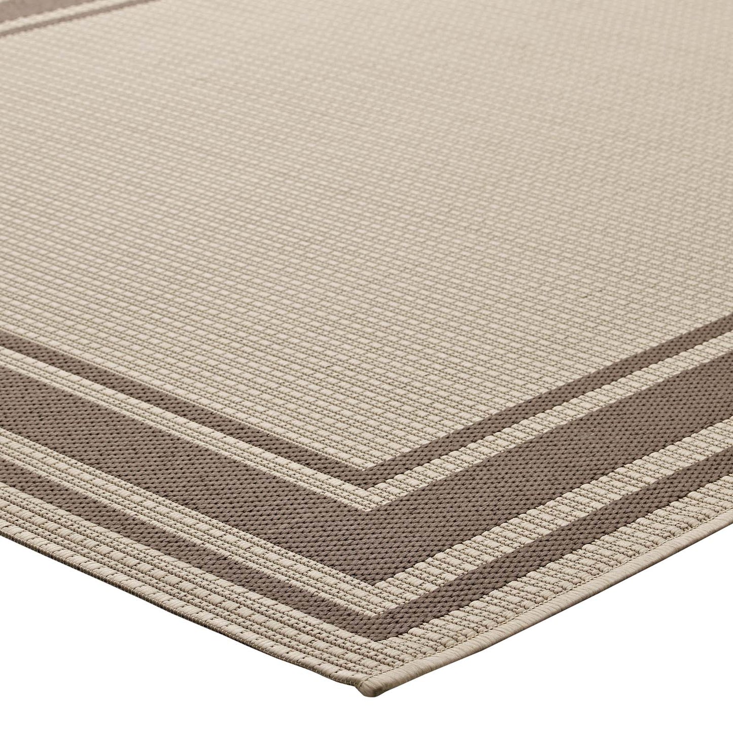 Rim Solid Border Indoor and Outdoor 5x8 Area Rug