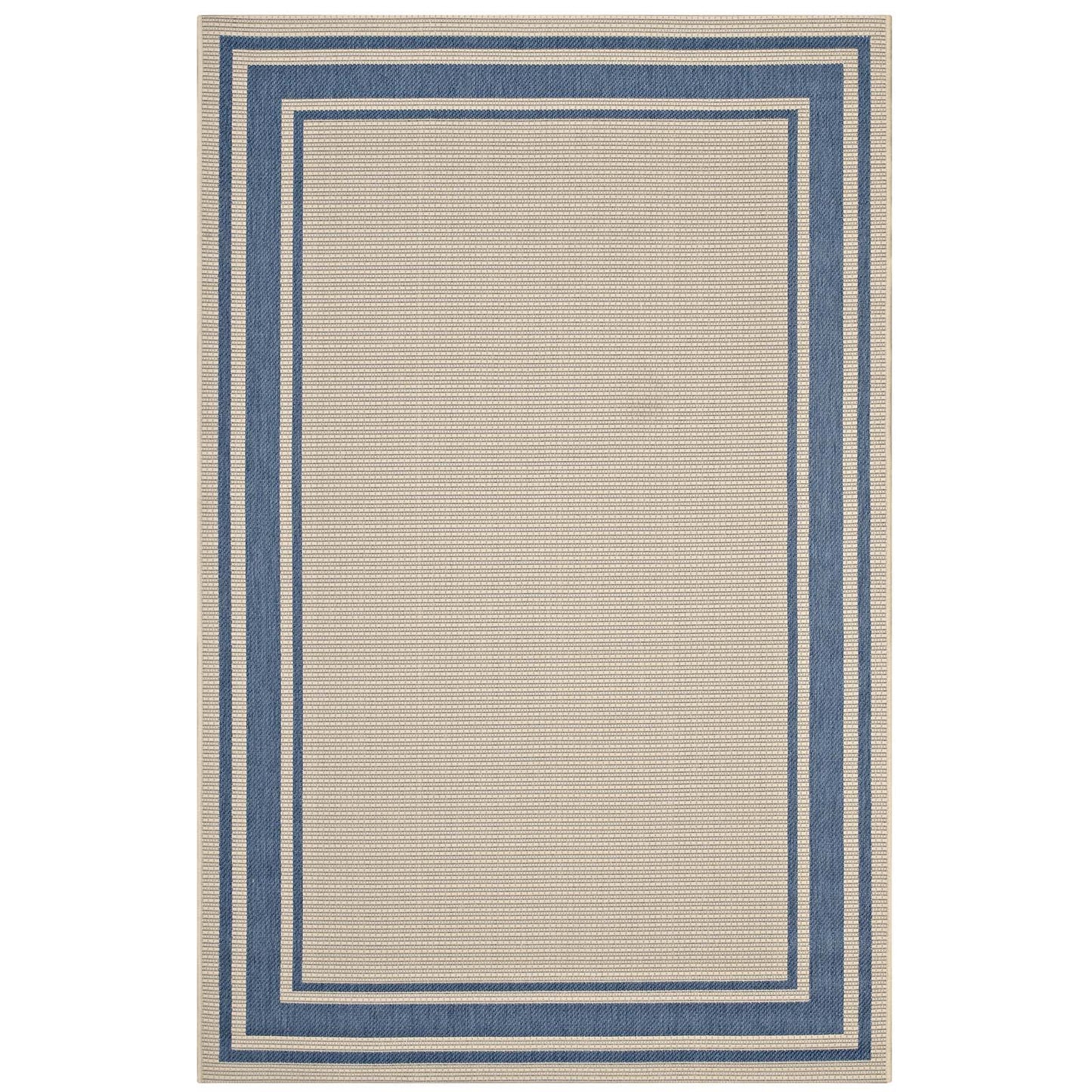 Rim Solid Border Indoor and Outdoor 8x10 Area Rug