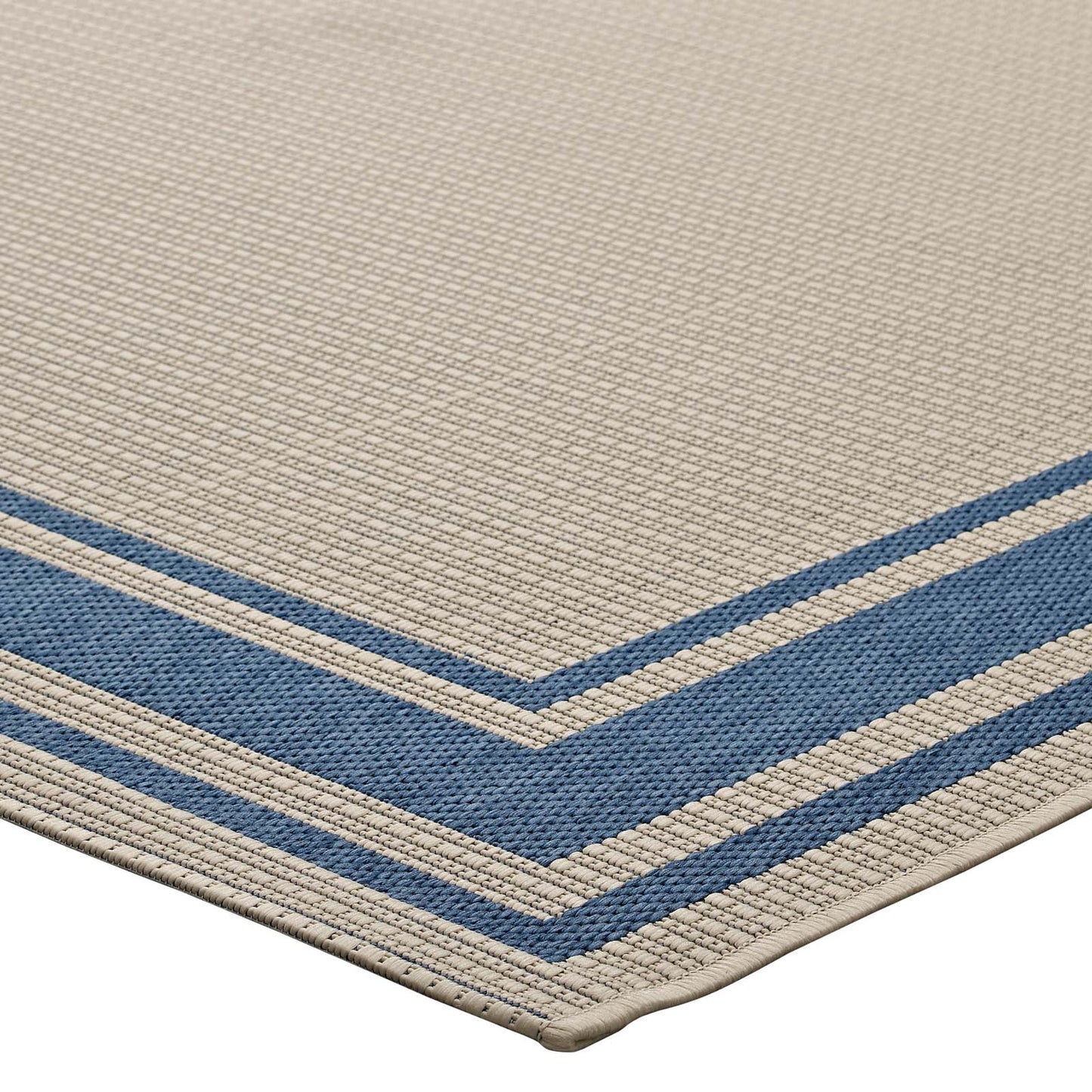 Rim Solid Border Indoor and Outdoor 8x10 Area Rug