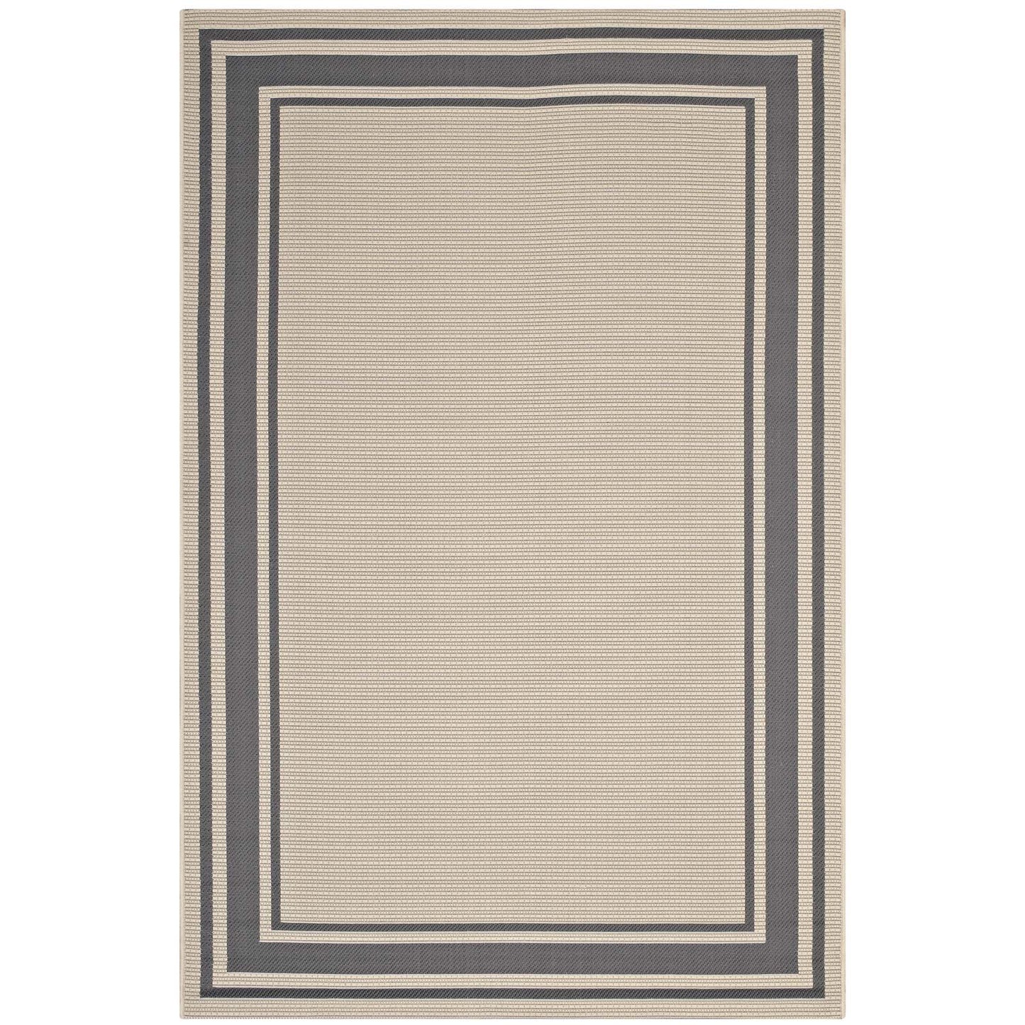 Rim Solid Border Indoor and Outdoor 5x8 Area Rug