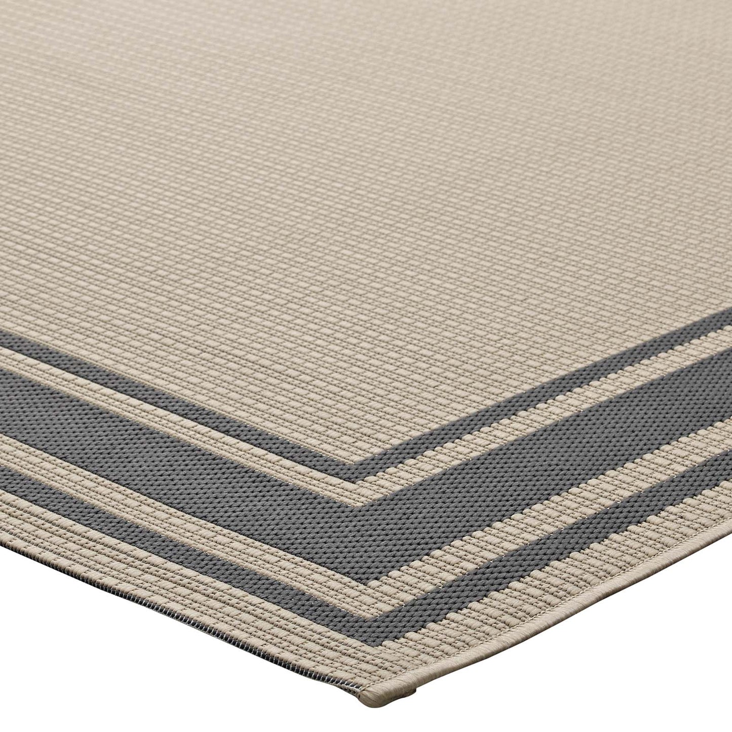 Rim Solid Border Indoor and Outdoor 5x8 Area Rug