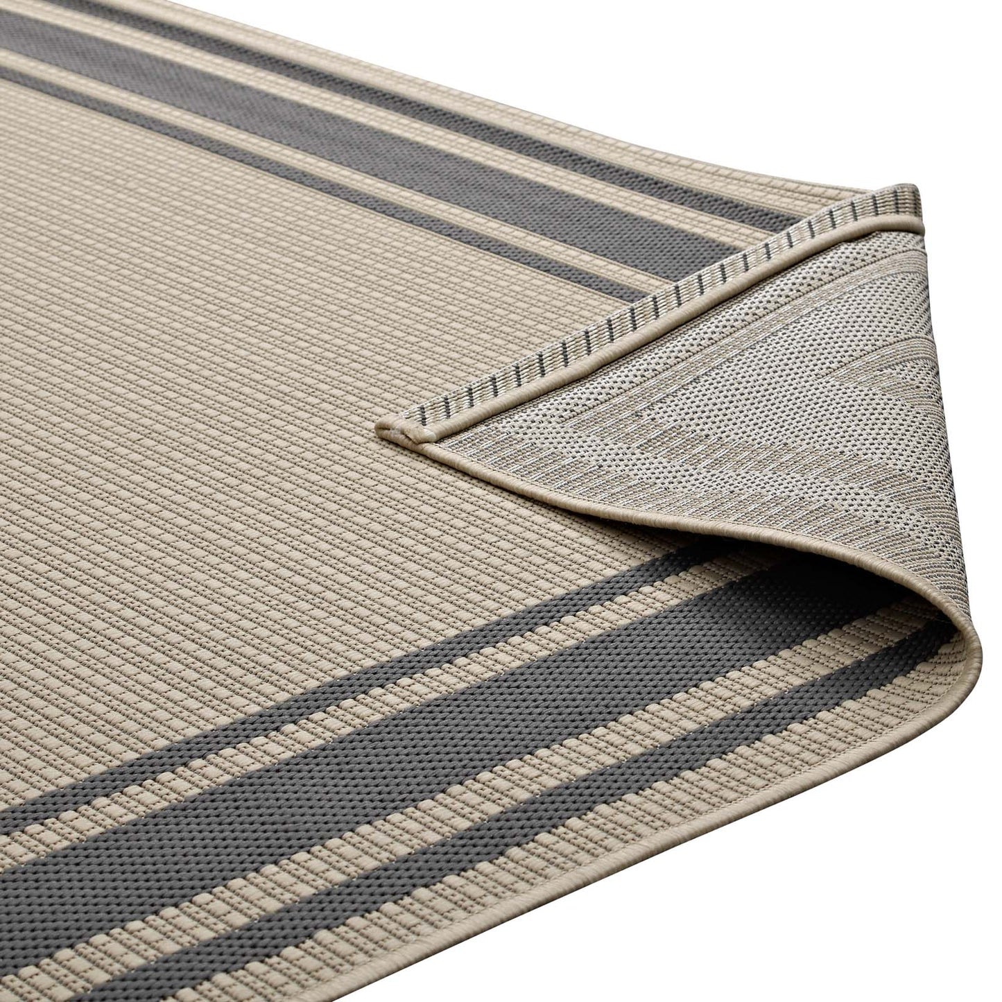 Rim Solid Border Indoor and Outdoor 5x8 Area Rug