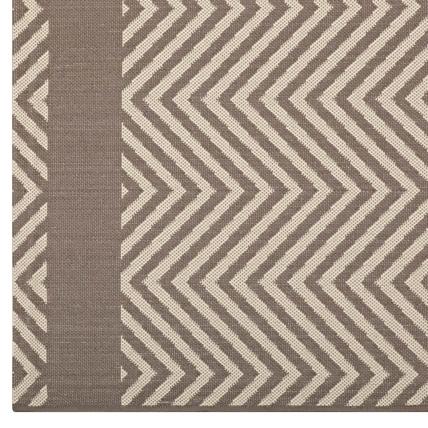 Tapis d'intérieur et d'extérieur Optica Chevron avec bordures d'extrémité 5x8 par Modway