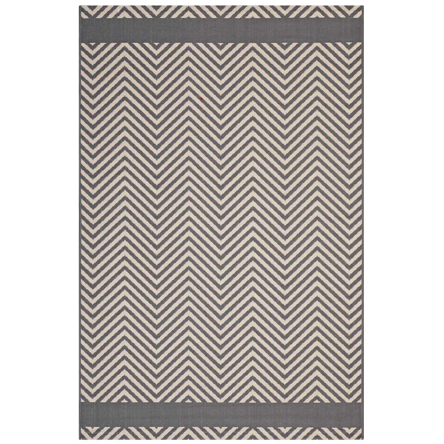 Tapis d'intérieur et d'extérieur Optica Chevron avec bordures d'extrémité 5x8 par Modway