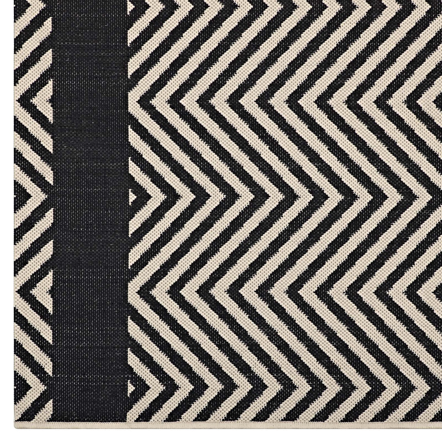 Tapis d'intérieur et d'extérieur Optica Chevron avec bordures d'extrémité 5x8 par Modway