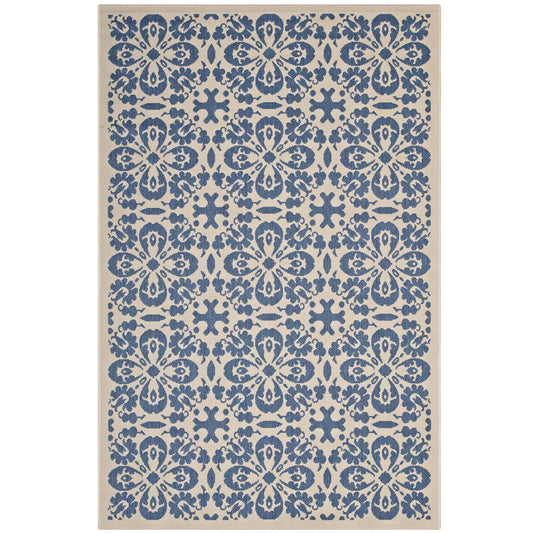 Ariana Vintage Floral Trellis Indoor and Outdoor 4x6 Area Rug