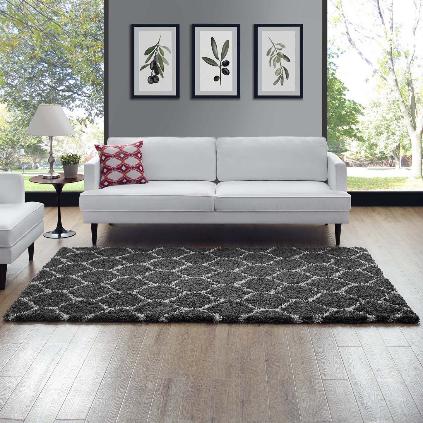 Solvea Moroccan Trellis 5x8 Shag Area Rug