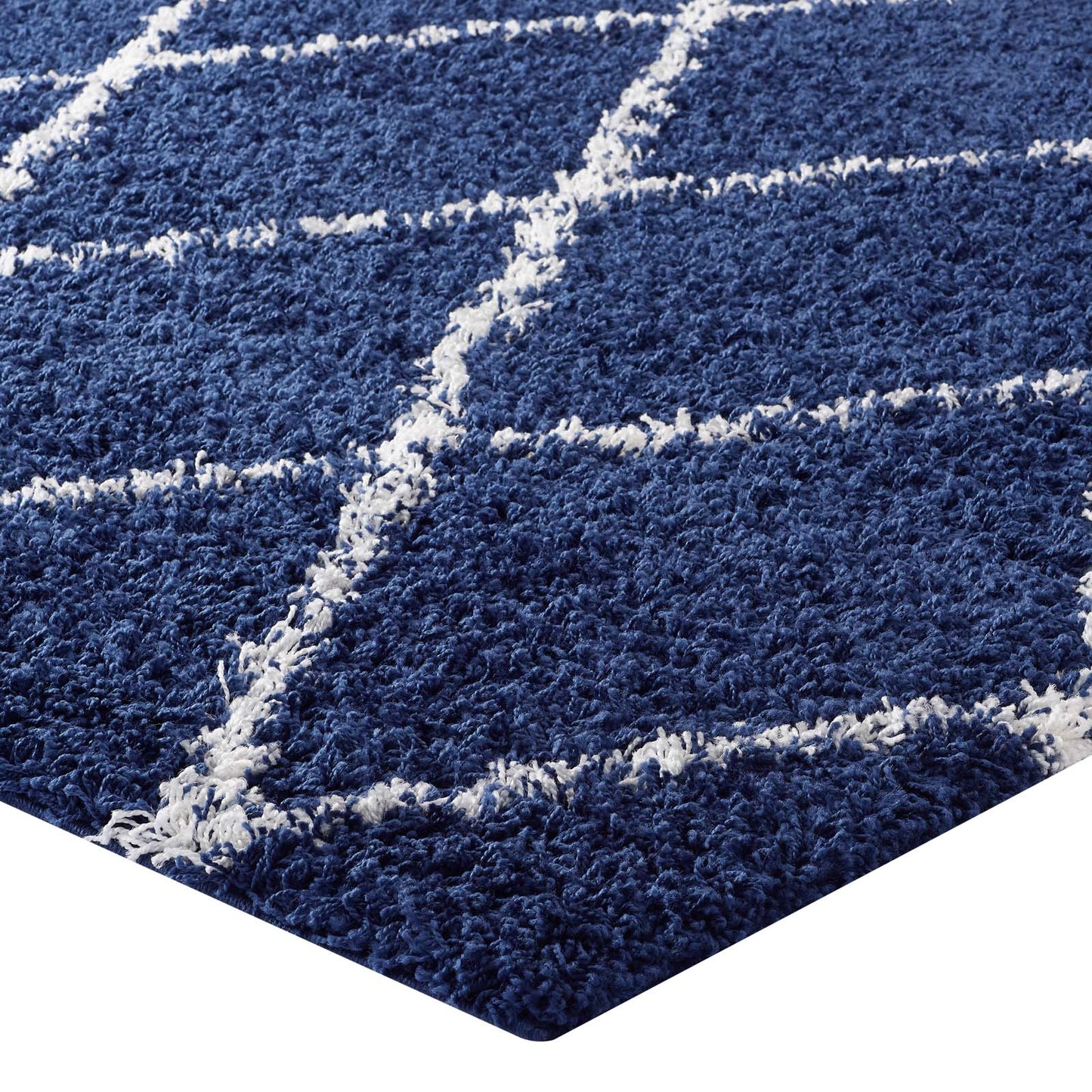 Tapis à poils longs Toryn Diamond Lattice 5x8 de Modway