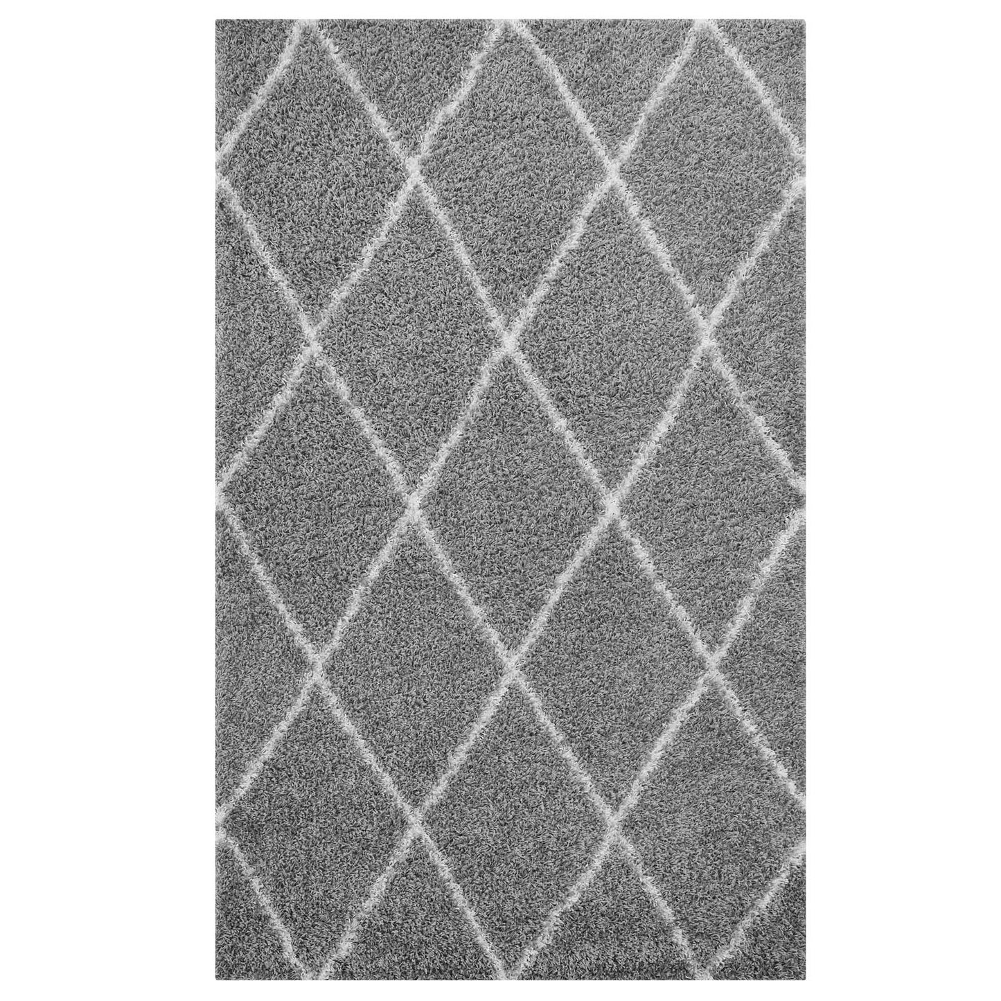 Tapis à poils longs Toryn Diamond Lattice 5x8 de Modway