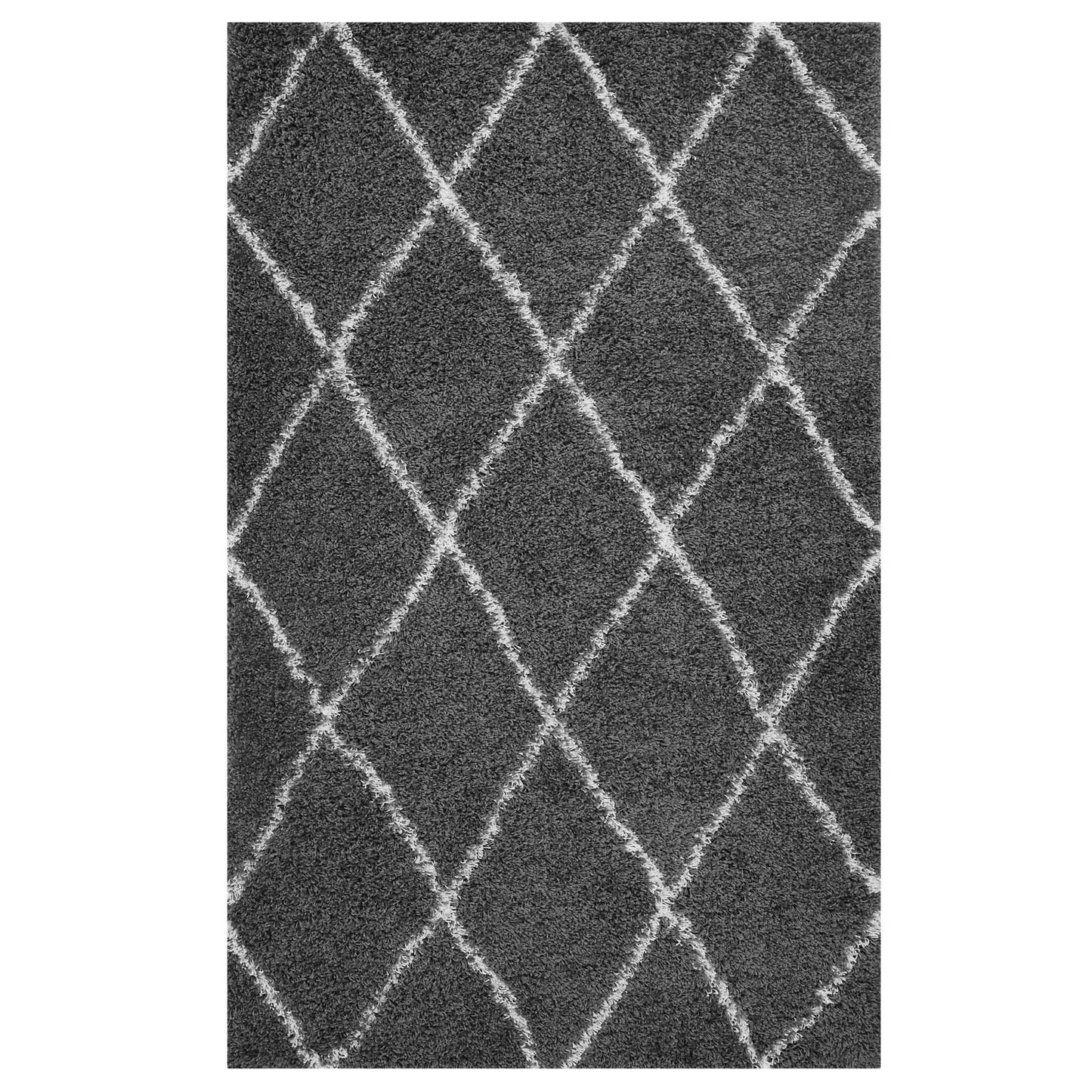 Tapis à poils longs Toryn Diamond Lattice 5x8 de Modway