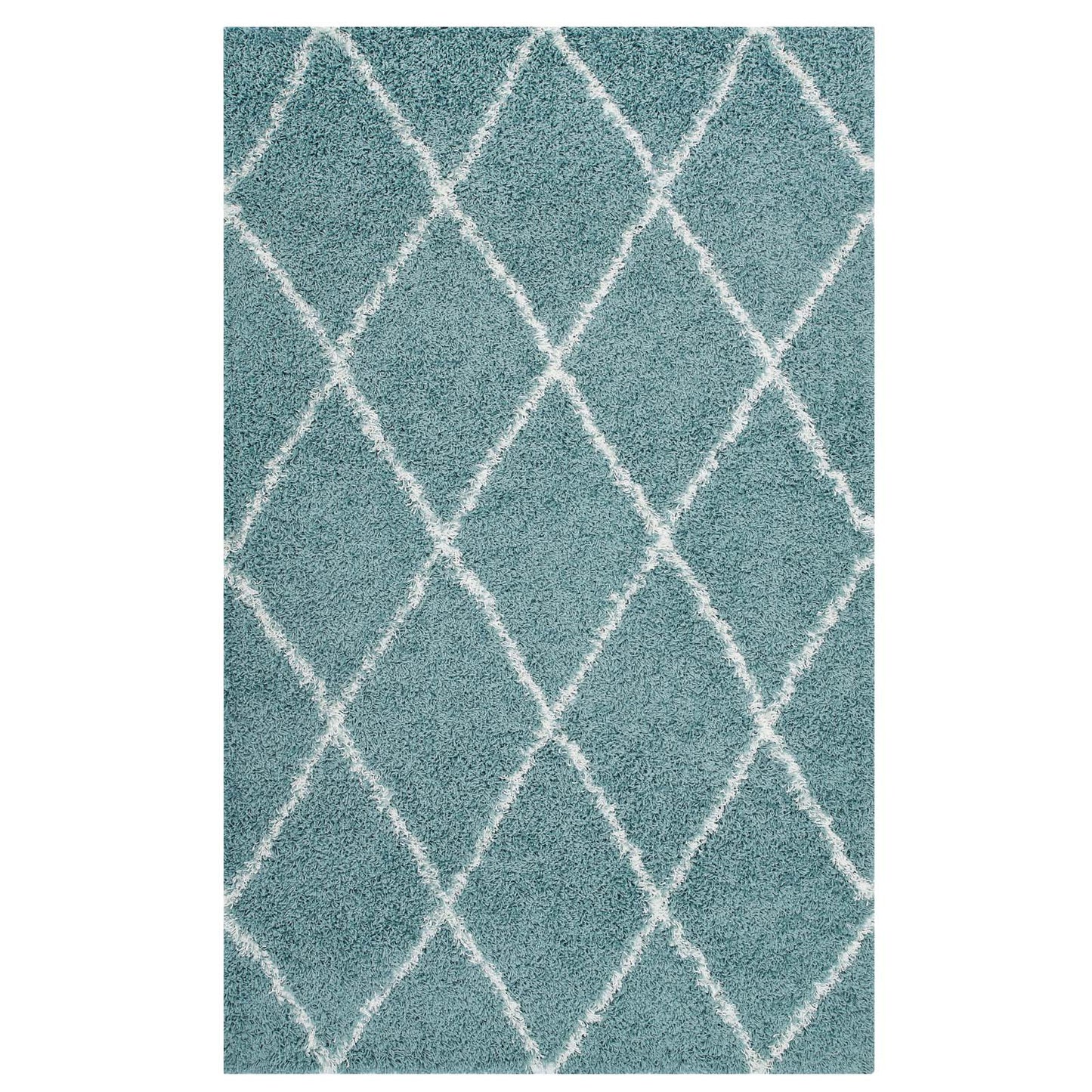 Tapis à poils longs Toryn Diamond Lattice 5x8 de Modway