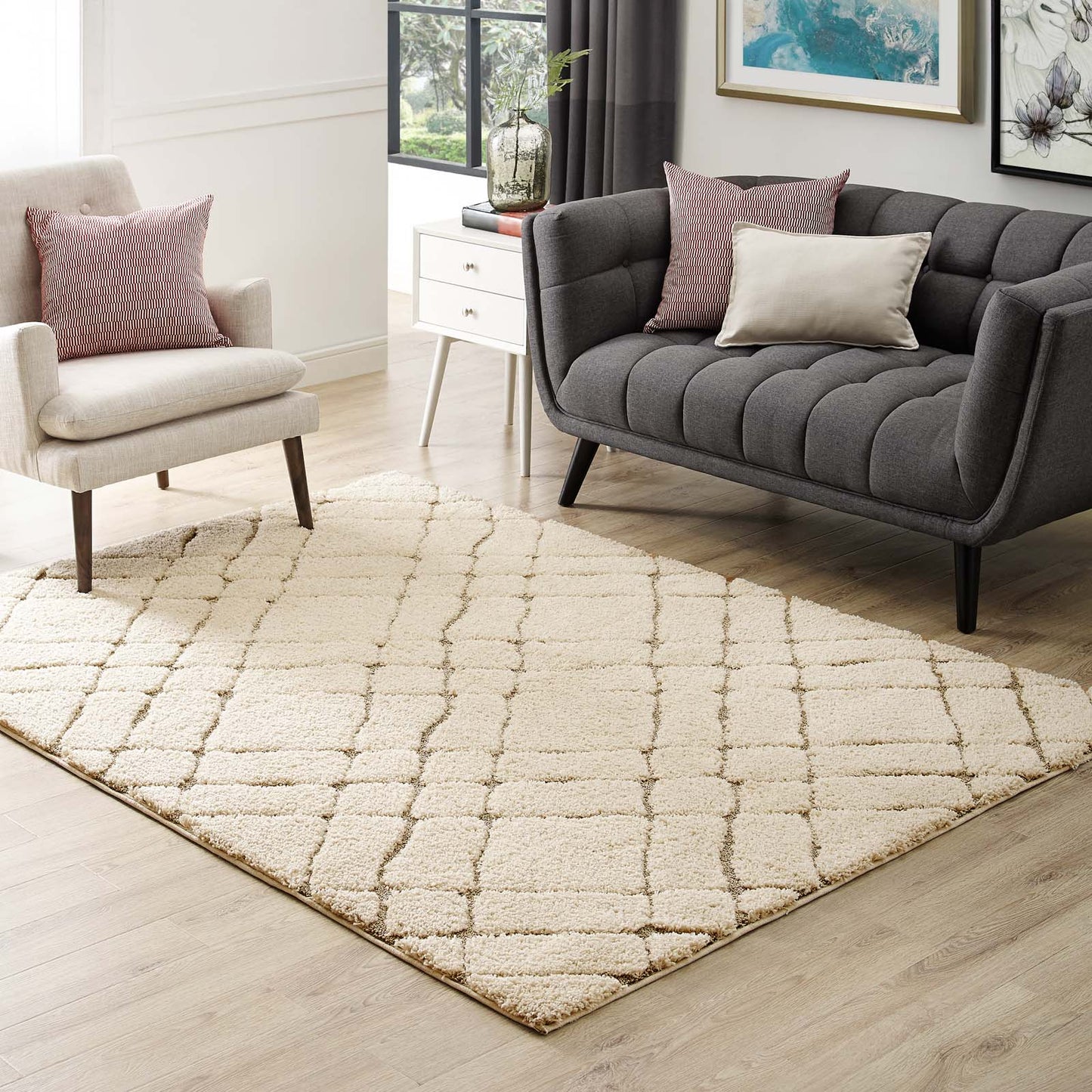 Jubilant Verona Abstract Geometric Shag 5x8 Area Rug