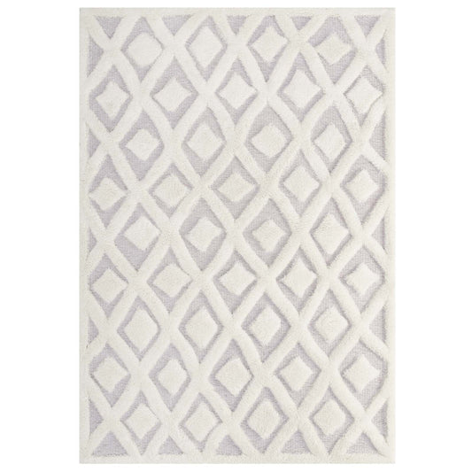 Whimsical Morsel Abstract Diamond Lattice Shag 5x8 Area Rug