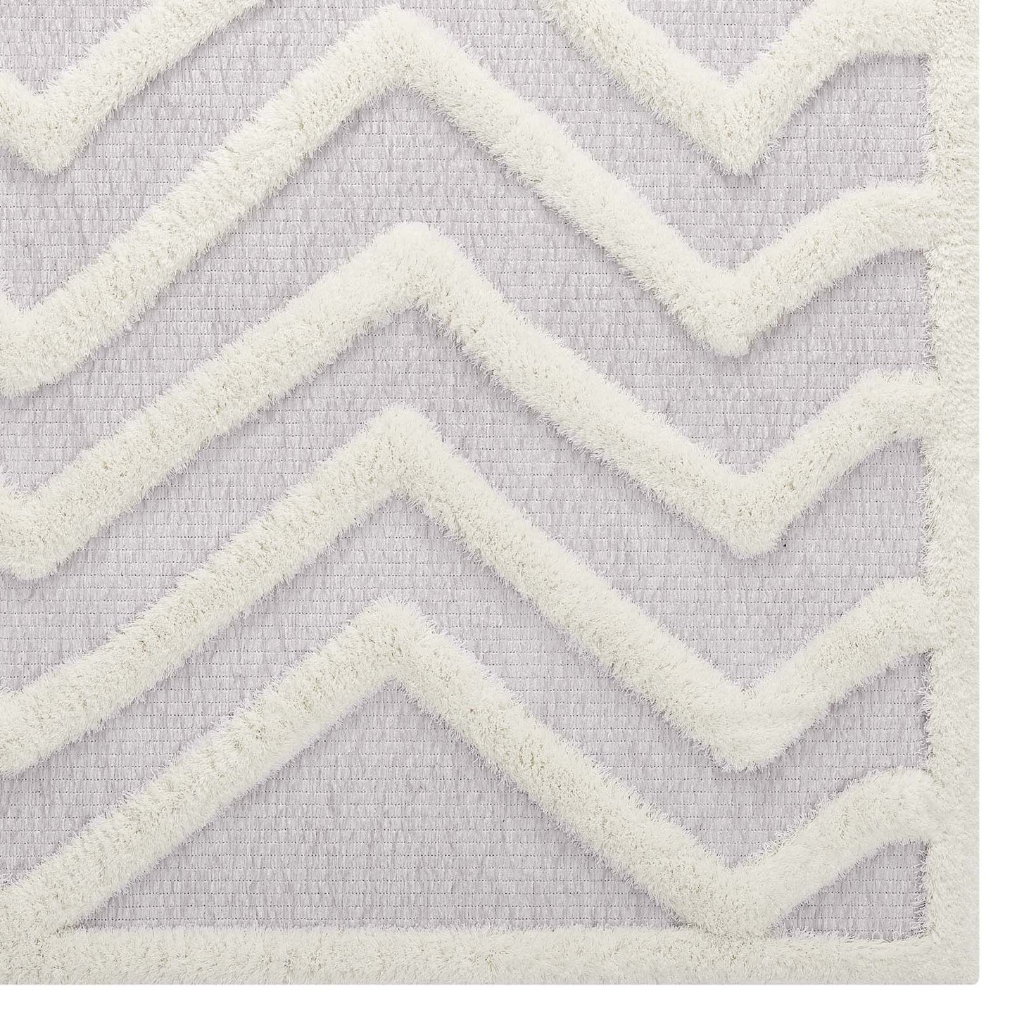 Whimsical Pathway Abstract Chevron Shag 5x8 Area Rug