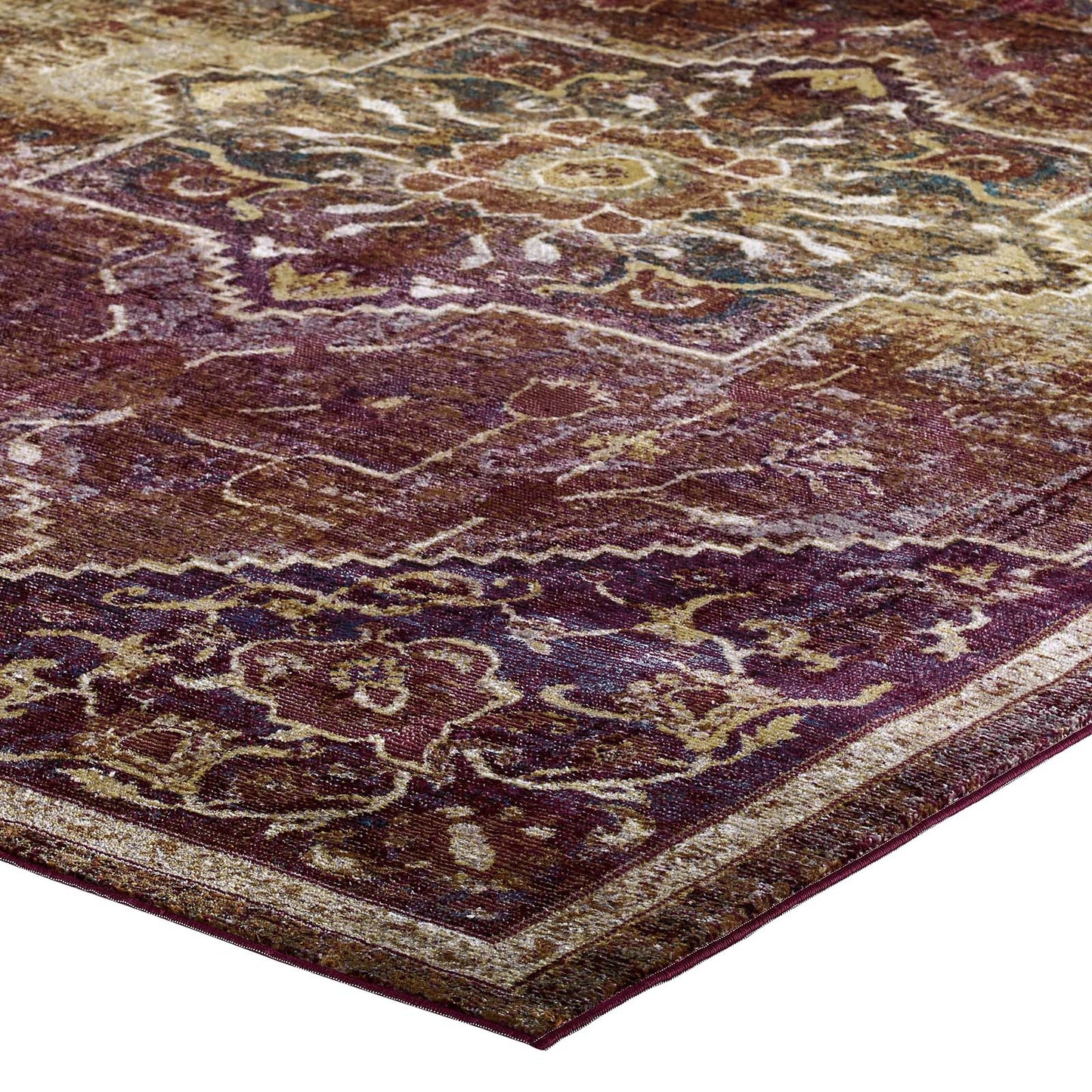 Success Kaede Transitional Distressed Vintage Floral Vintage Medallion 8x10 Area Rug