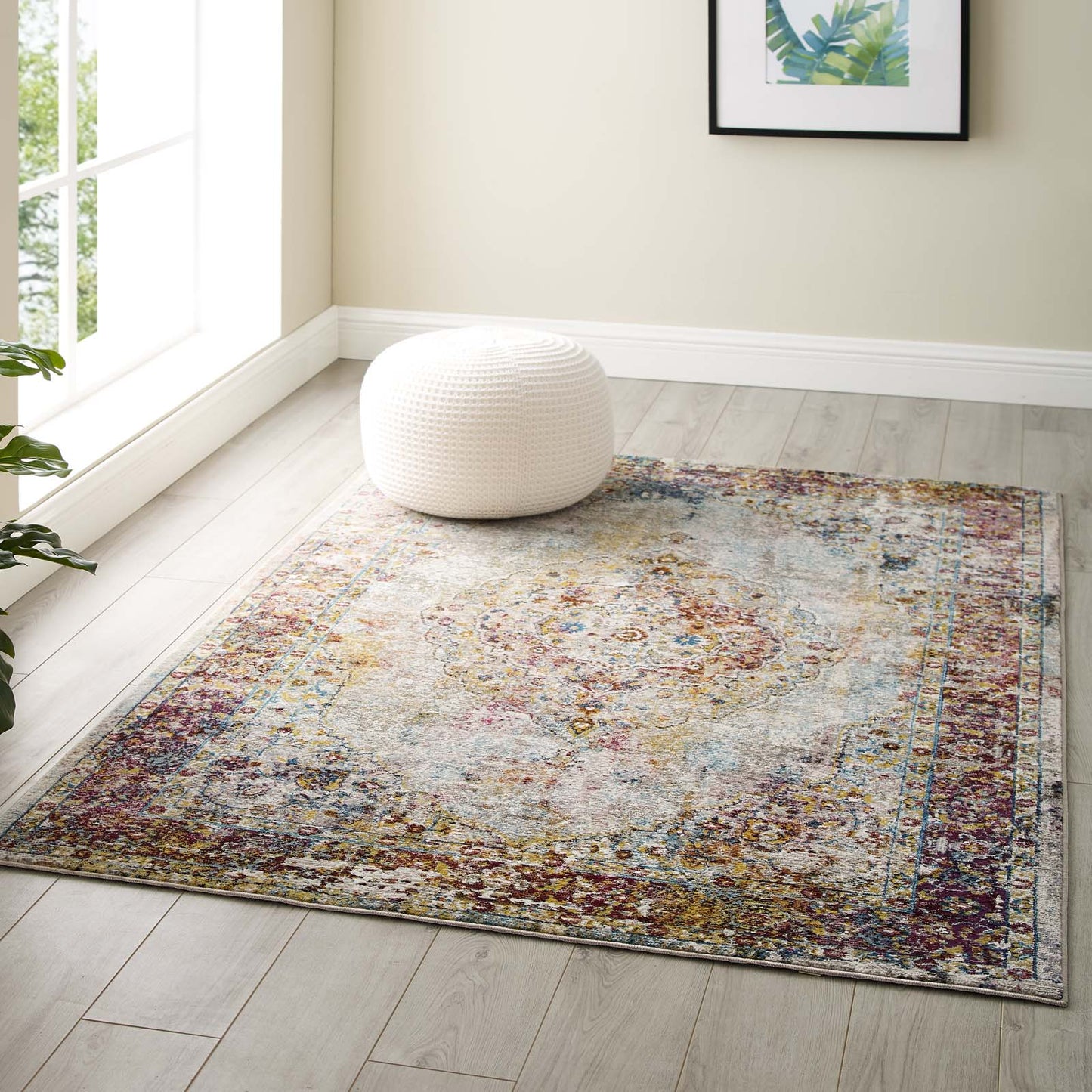 Success Merritt Transitional Distressed Floral Vintage Medallion 4x6 Area Rug