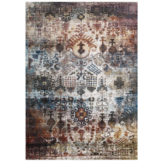 Success Tahira Transitional Distressed Vintage Floral Moroccan Trellis 4x6 Area Rug