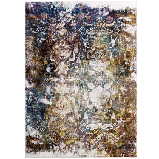 Success Jayla Transitional Distressed Vintage Floral Moroccan Trellis 4x6 Area Rug