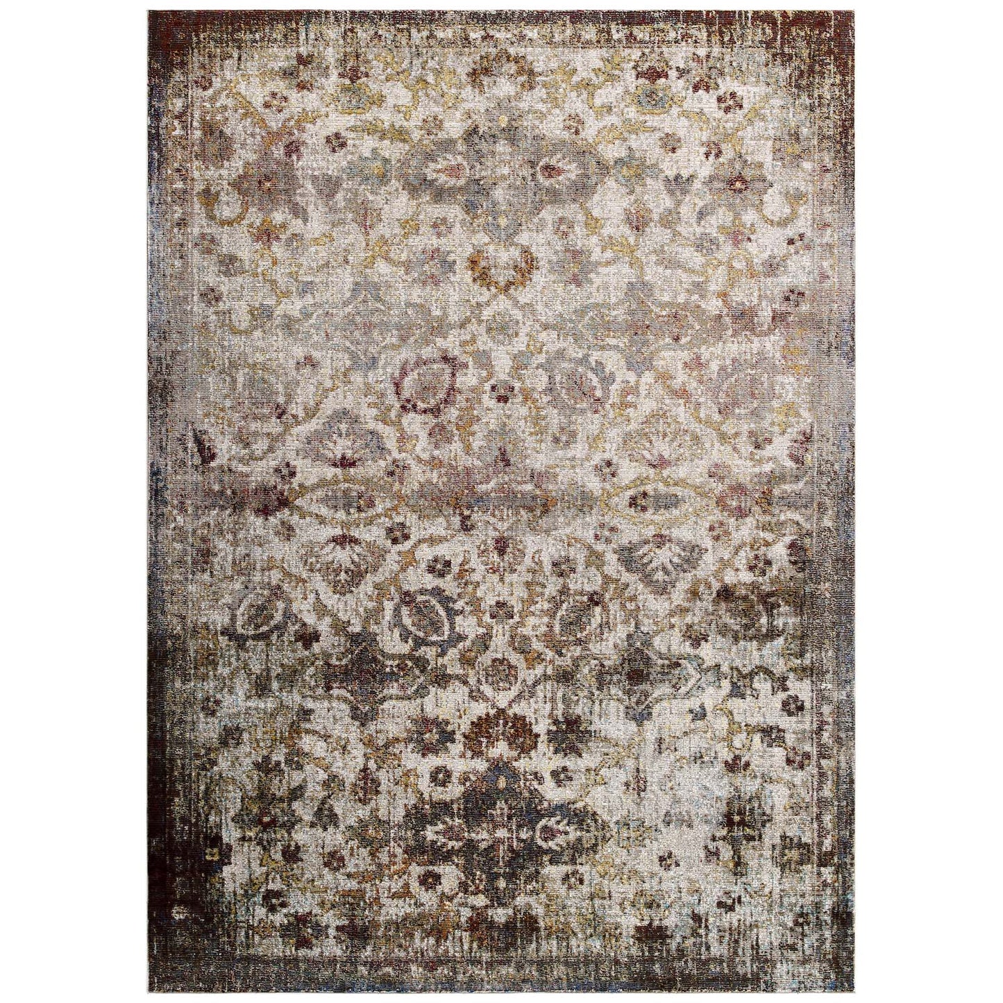 Success Kaede Distressed Vintage Floral Moroccan Trellis 4x6 Area Rug