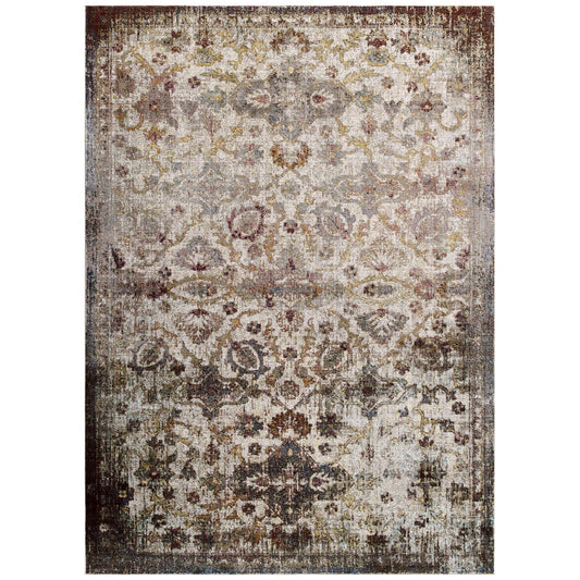 Success Kaede Distressed Vintage Floral Moroccan Trellis 8x10 Area Rug