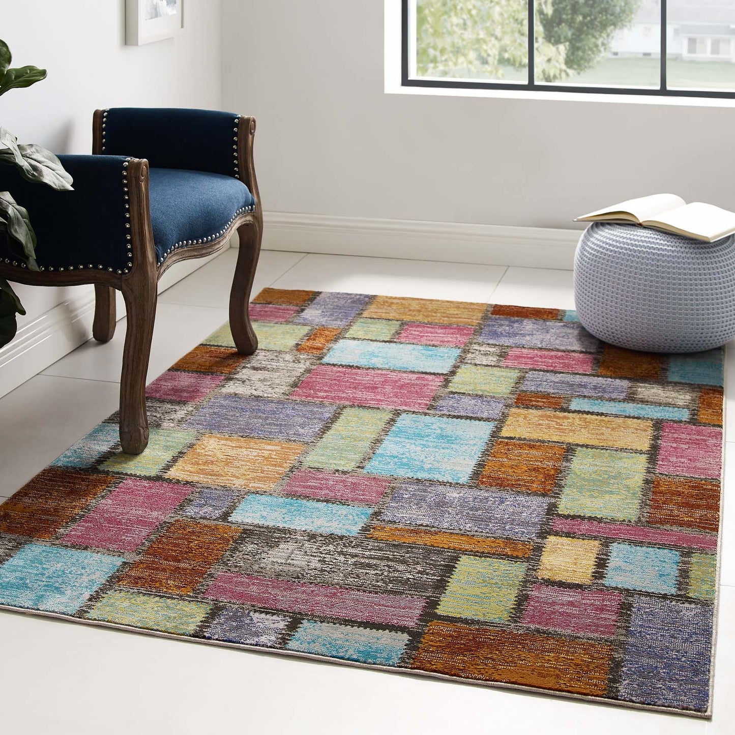 Success Nyssa Abstract Geometric Mosaic 4x6 Area Rug