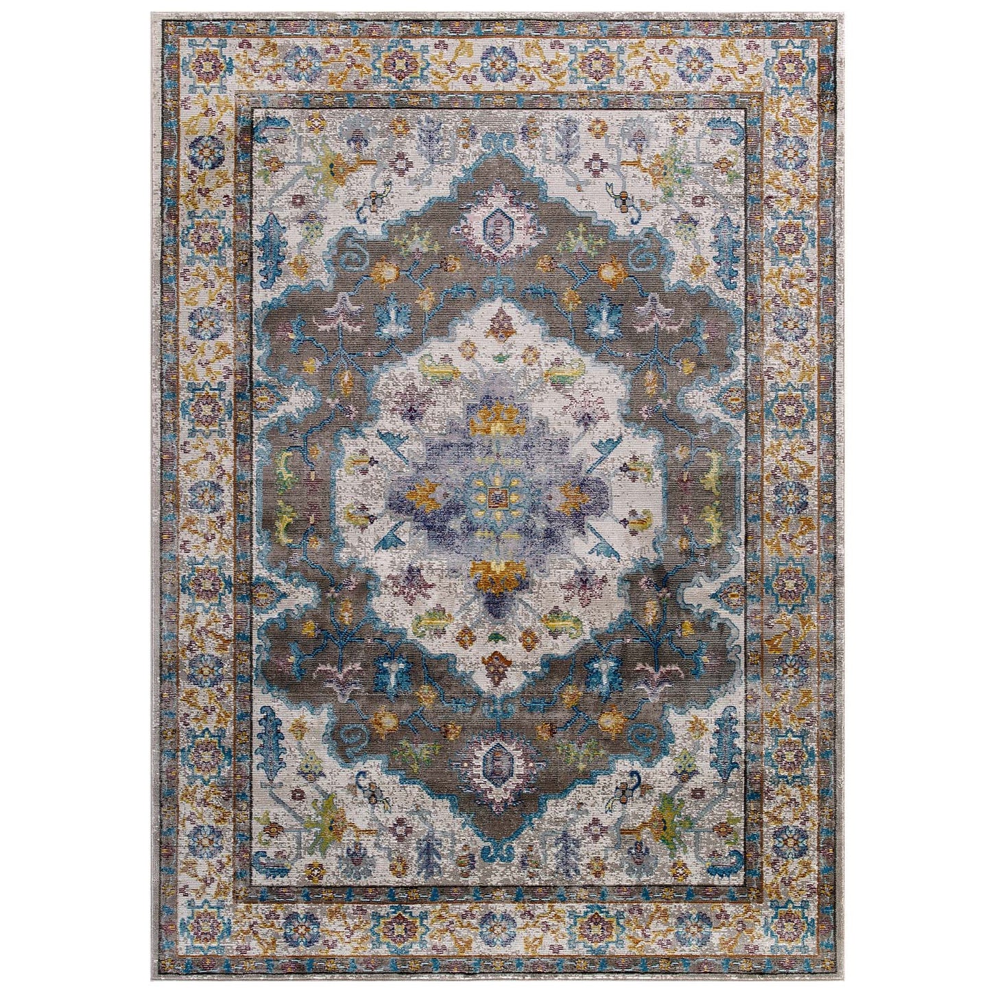 Success Anisah Distressed Floral Vintage Medallion 4x6 Area Rug