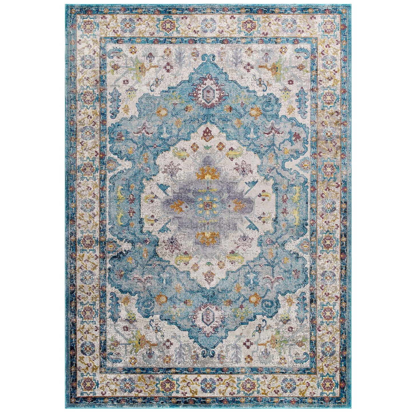 Success Anisah Distressed Floral Vintage Medallion 5x8 Area Rug