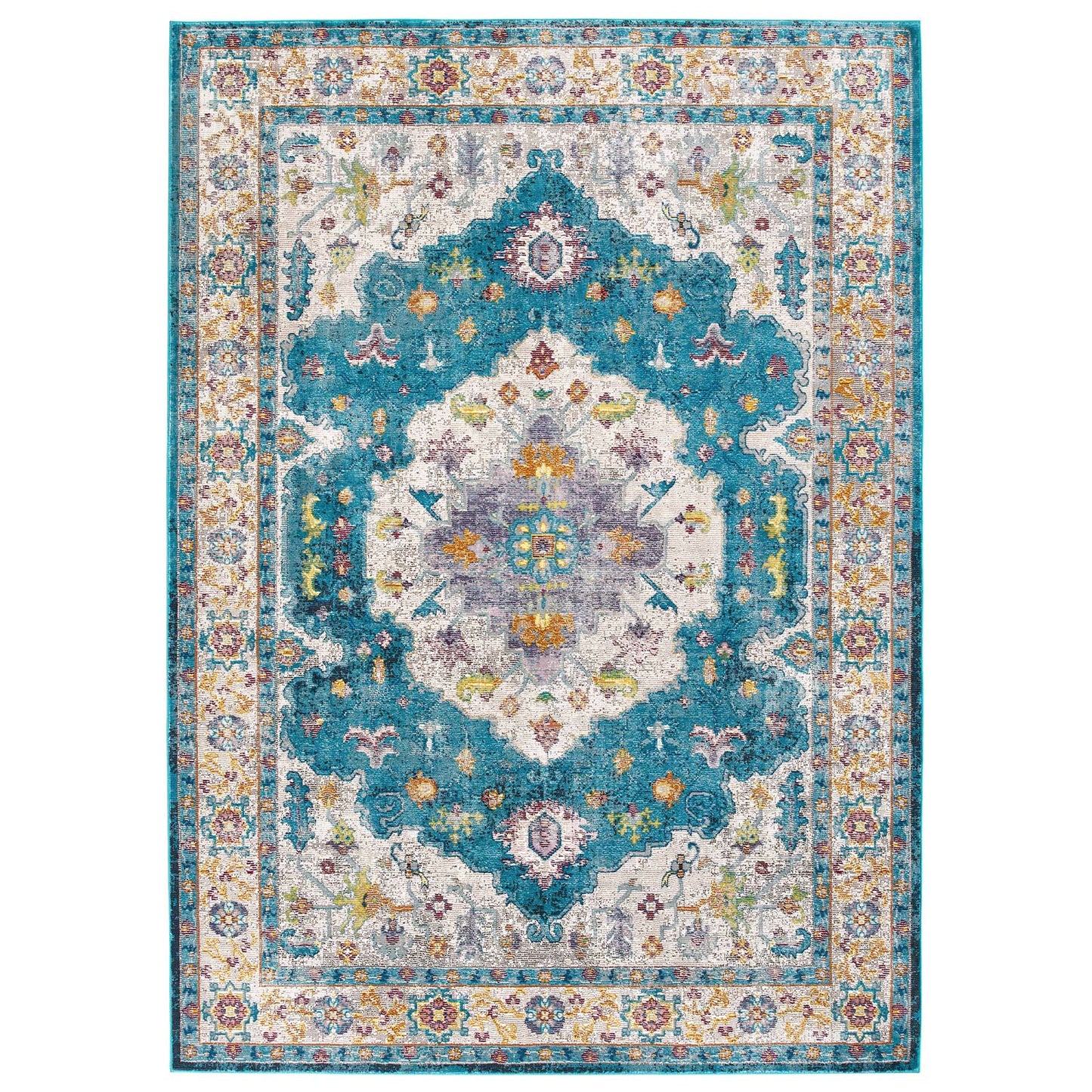 Success Anisah Distressed Floral Vintage Medallion 4x6 Area Rug