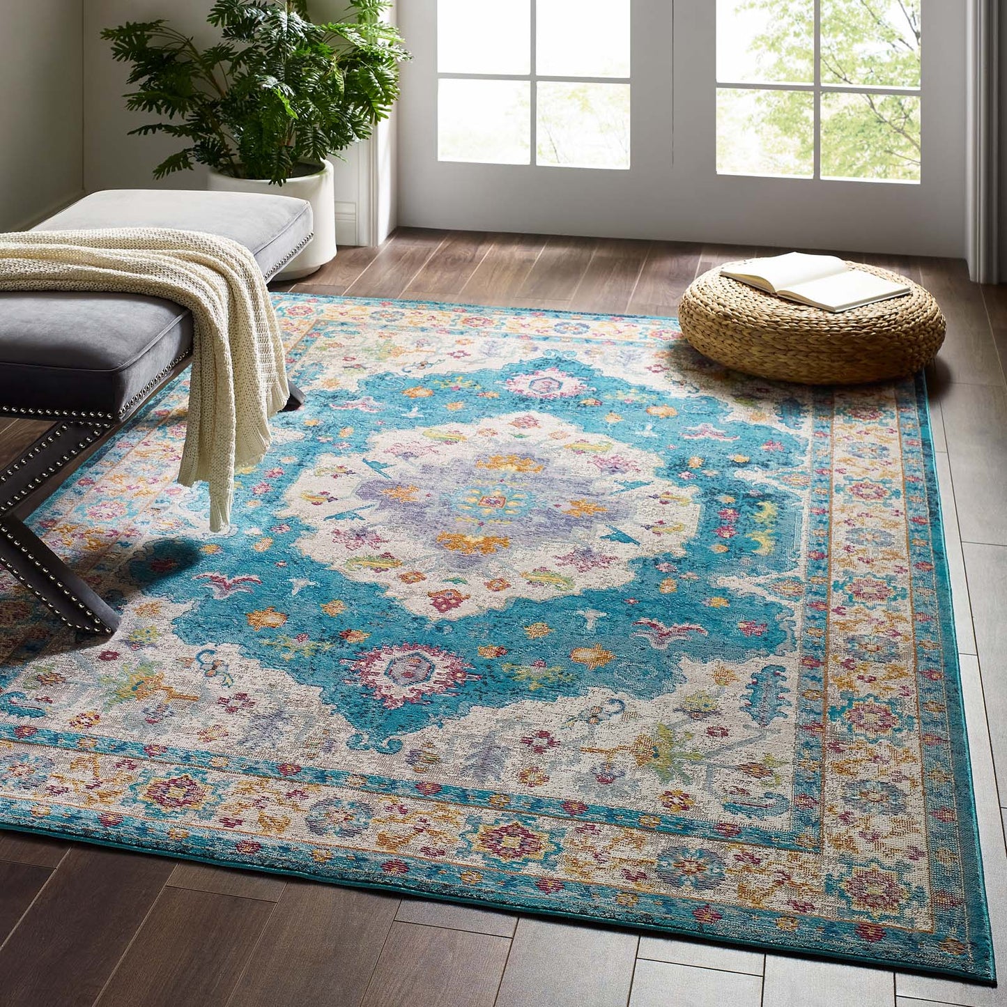 Success Anisah Distressed Floral Vintage Medallion 5x8 Area Rug