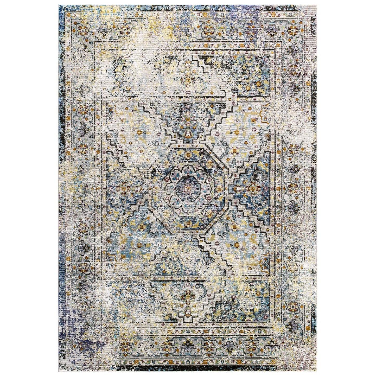 Success Jacinda Distressed Vintage Floral Vintage Medallion 4x6 Area Rug