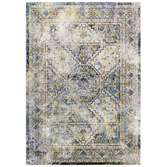 Success Jacinda Distressed Vintage Floral Vintage Medallion 5x8 Area Rug