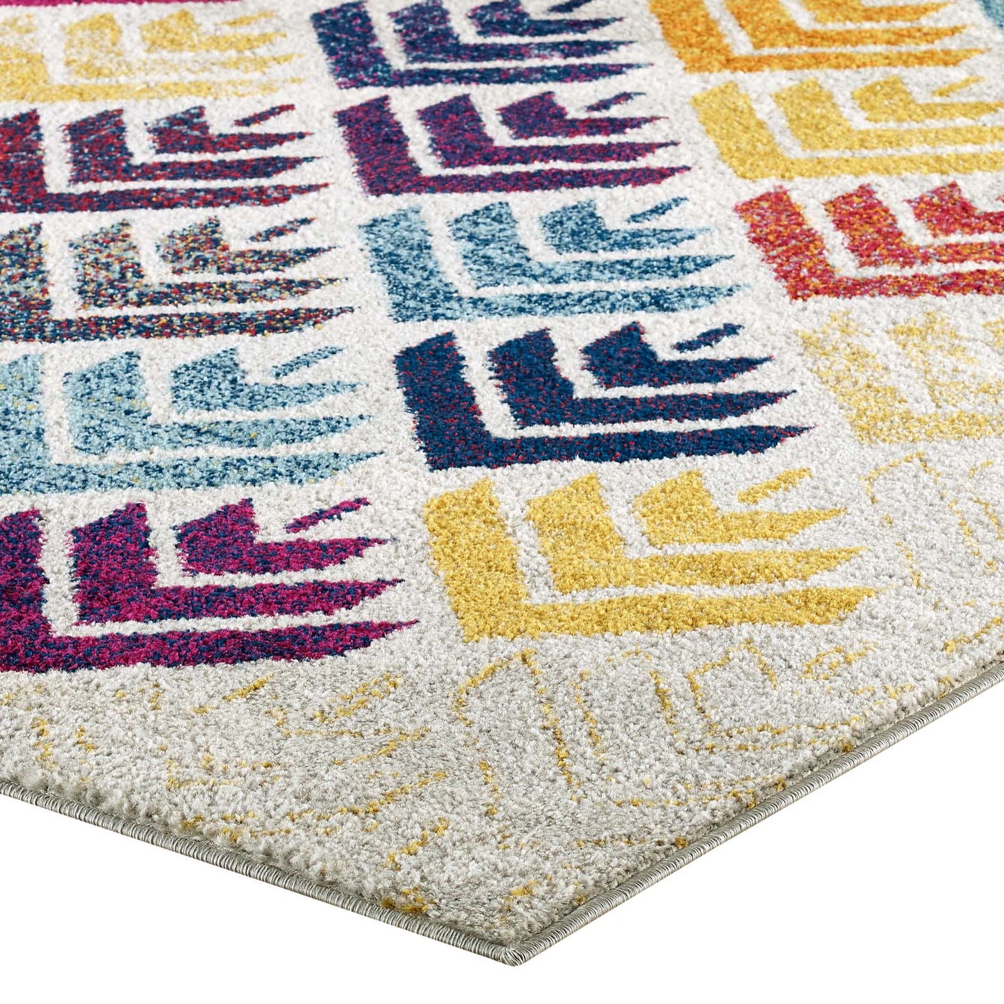 Tapis floral abstrait Entourage Florin 5x8 par Modway