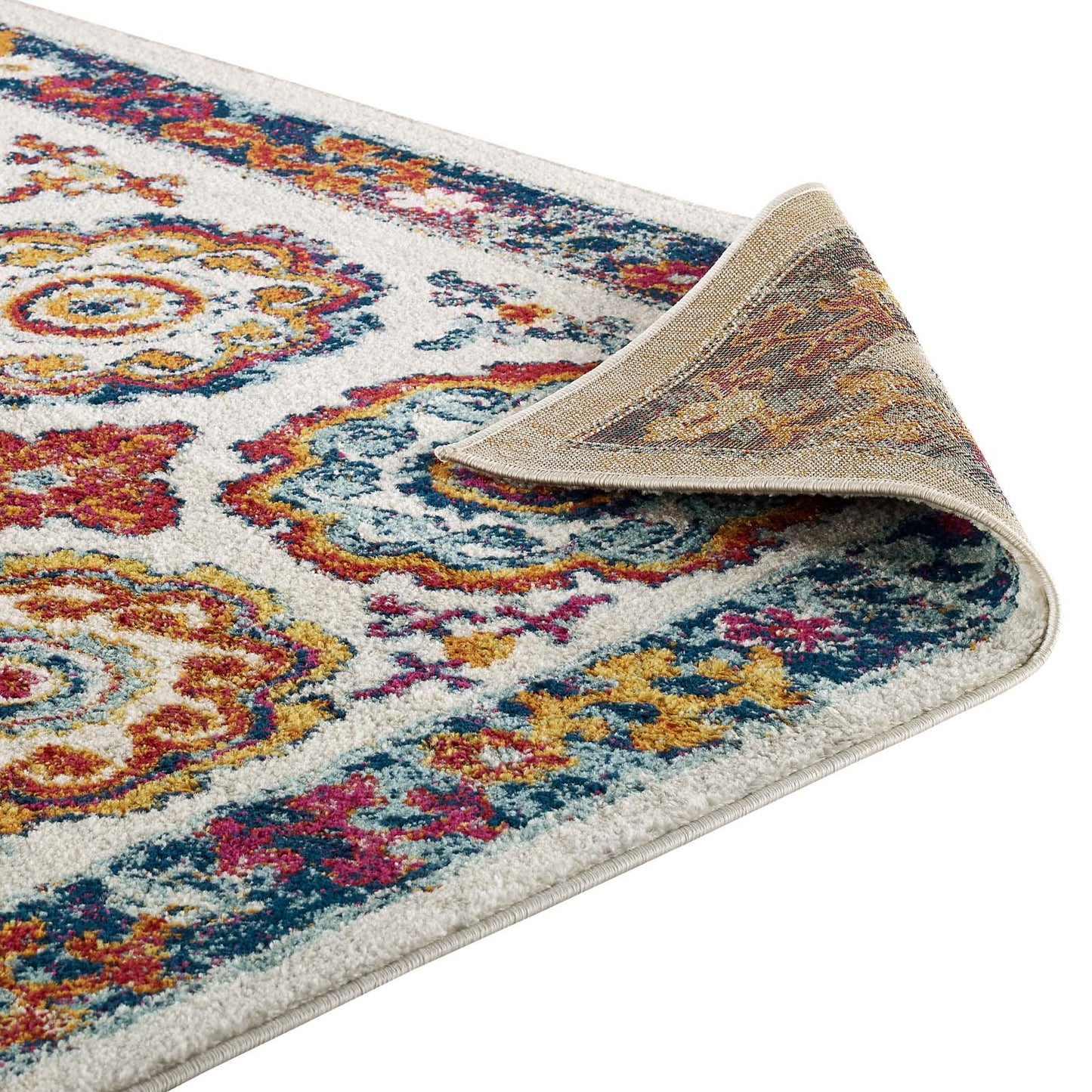 Tapis marocain à motif floral vieilli Entourage Odile 5x8 par Modway